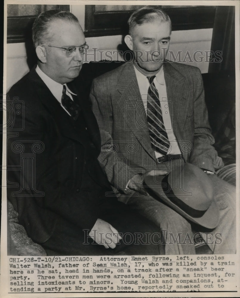 1947 Press Photo Walter Walsh Father of Teen Killed by Train While Drunk