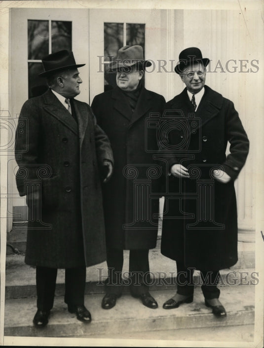1935 Press Photo Sen. Joseph Guffaw, John Lewis, and Walter Jones. - nee57036