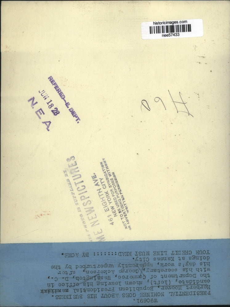 1928 Press Photo Herbert Hoover, George Ackerson Kansas City - nee57433