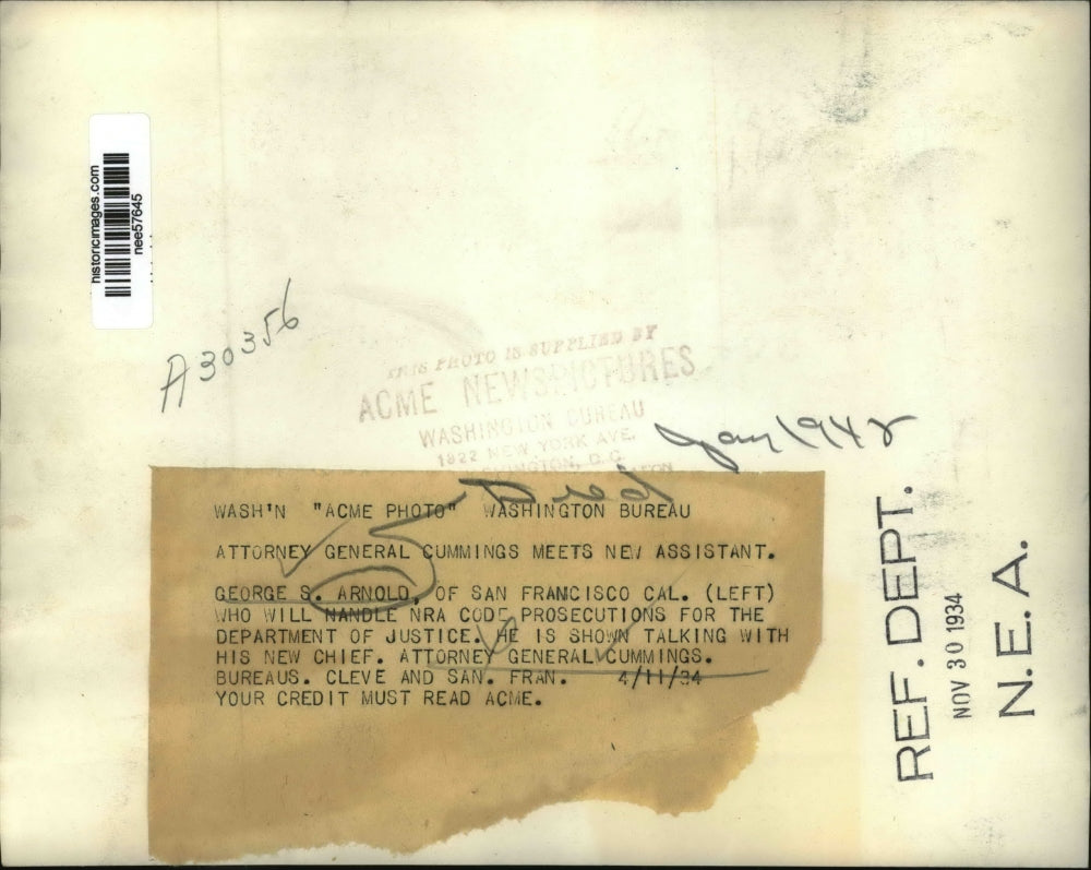 1934 Press Photo George Arnold, San Francisco California, Handling Prosecutions.