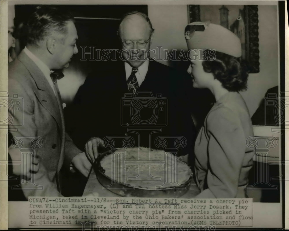 1950 Press Photo Sen. Robert A. Taft, William Hagenmeyer, Misis jerry Dozark