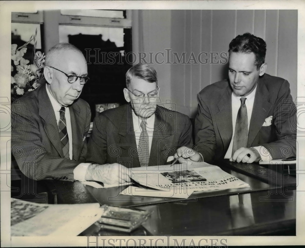 1945 Press Photo John Paschell, Wright Bryan, W.S. Kirkpatrick Atlanta Journal