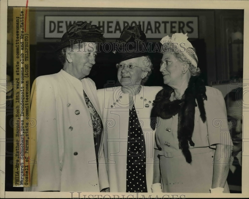 1948 Press Photo Esther Barpes, Roch Of State Committee, Margaret Schuchart Too.