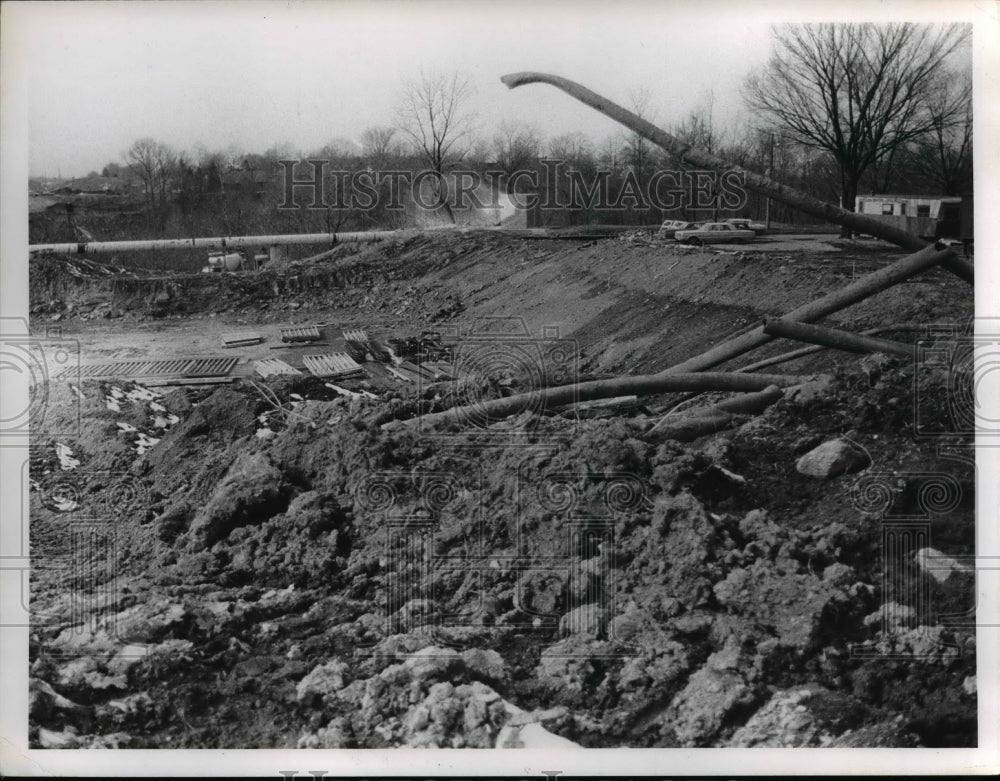 1969 Press Photo Construction on I-90 in Ohio