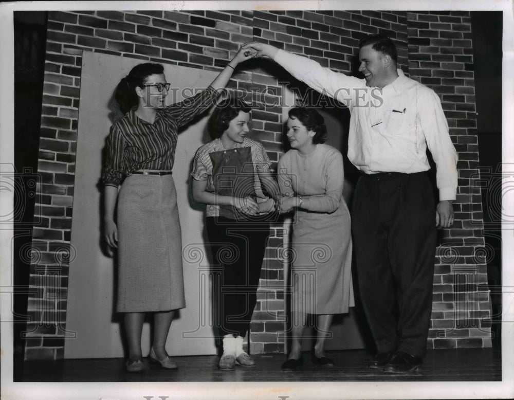 1957 Press Photo Teachers Dancing at Parma High School - nee58482