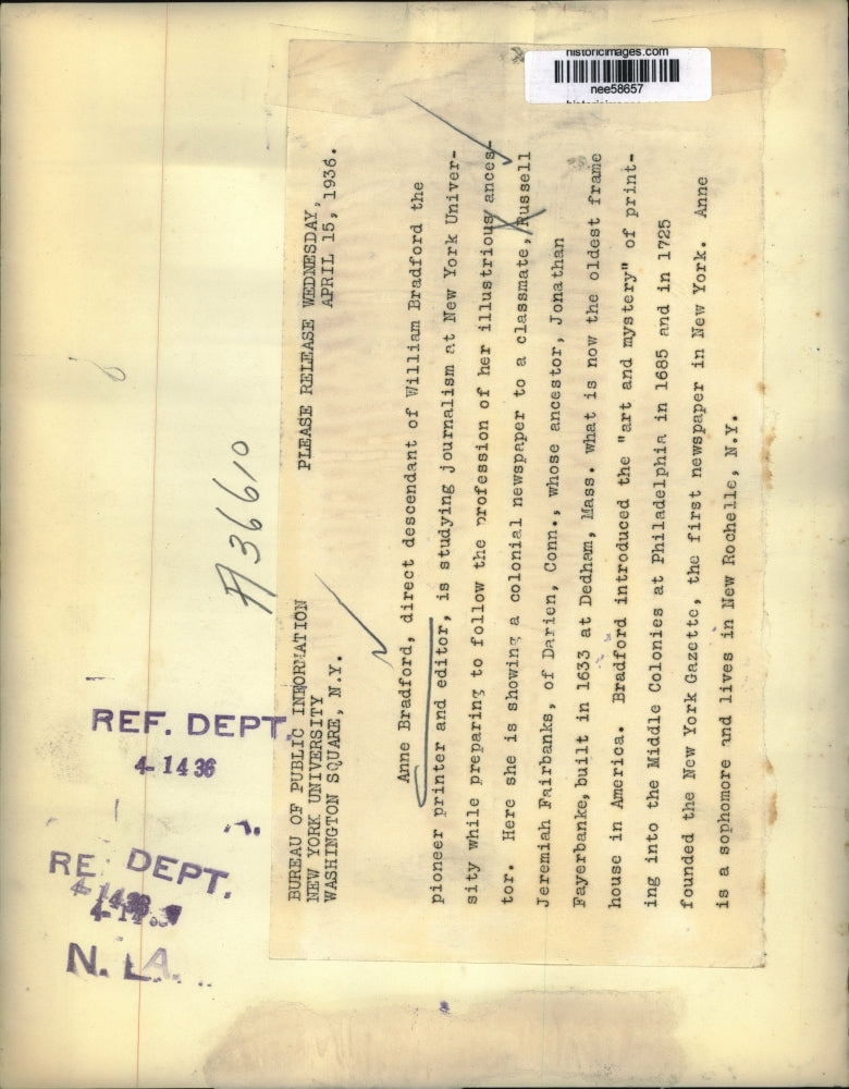 1936 Press Photo Anna Bradford, Russell Jeremiah Fiarbanks