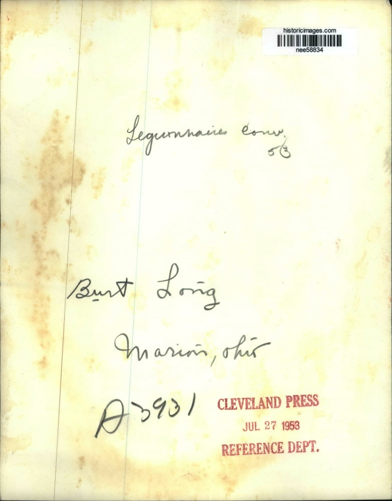 1953 Press Photo Burt Long with train for Legionnaire Convention. - nee58834