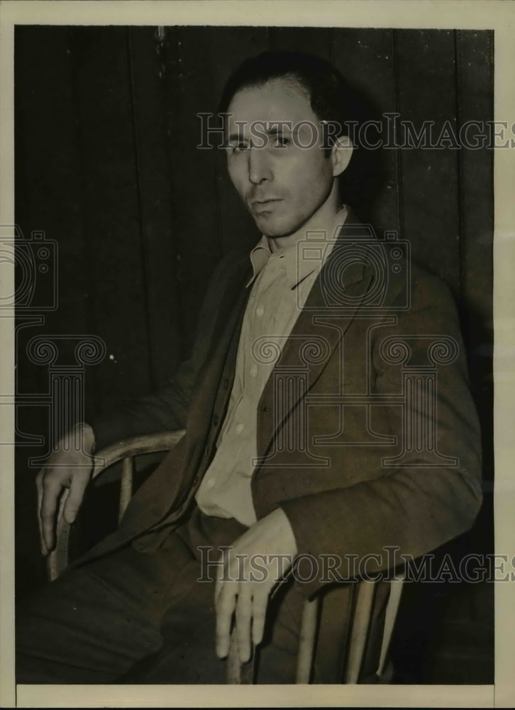 1938 Press Photo Joseph Scutellard held in Poor Overseer Slaying of Harry Barck