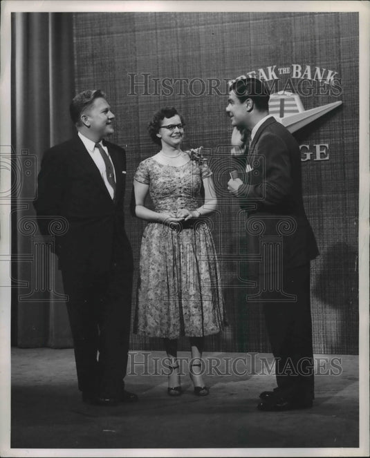 1955 Press Photo Mr and Mrs Joseph Janis on the ABC-TV program Break the Bank.