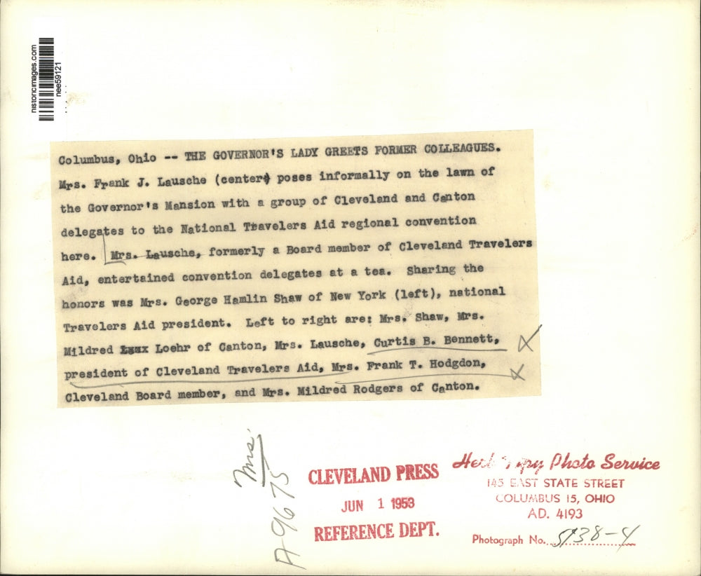 1953 Press Photo Curtis B. Bennet, Mrs. Frank T. Hodgdon, Mrs. Mildred Rodgers