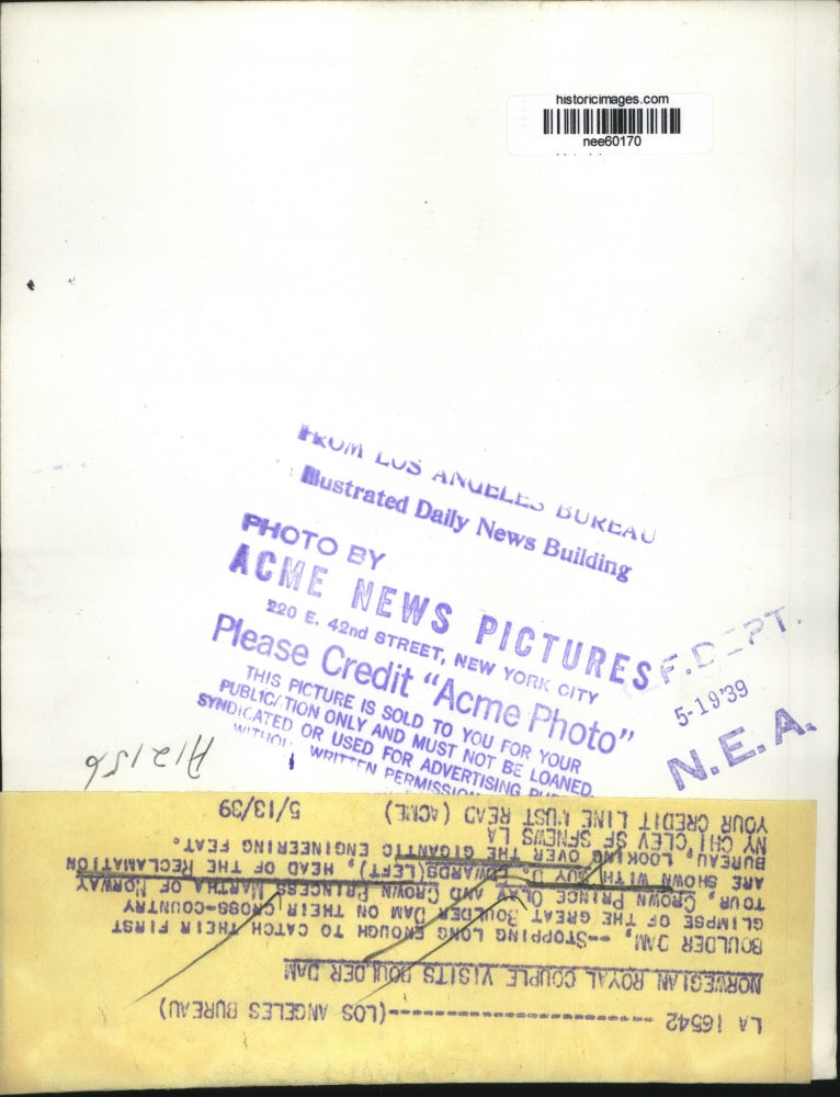 1939 Press Photo Crown Prince Olav, Princess Martha of Norway, Guy D. Edwards