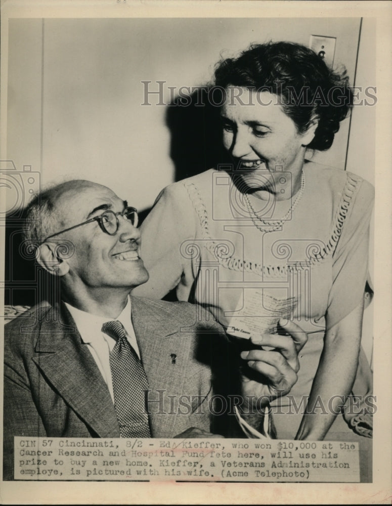 Press Photo Ed Kieffer Won $10,000 at Hospital Fund Fete Cincinnati - nee60380