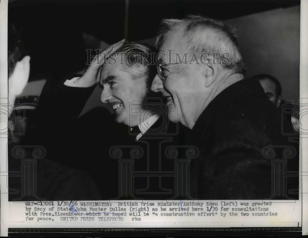 1956 Press Photo Washington British Prime Minister Anthony Eden on arrival here.