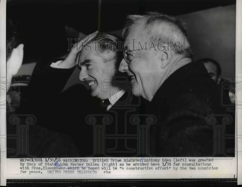 Load image into Gallery viewer, 1956 Press Photo Washington British Prime Minister Anthony Eden on arrival here.
