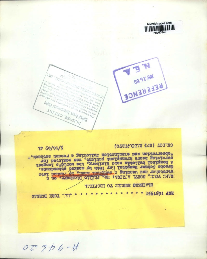 1969 Press Photo Dr Philip Blaiberg Dentist Had Heart Transplant - nee60949