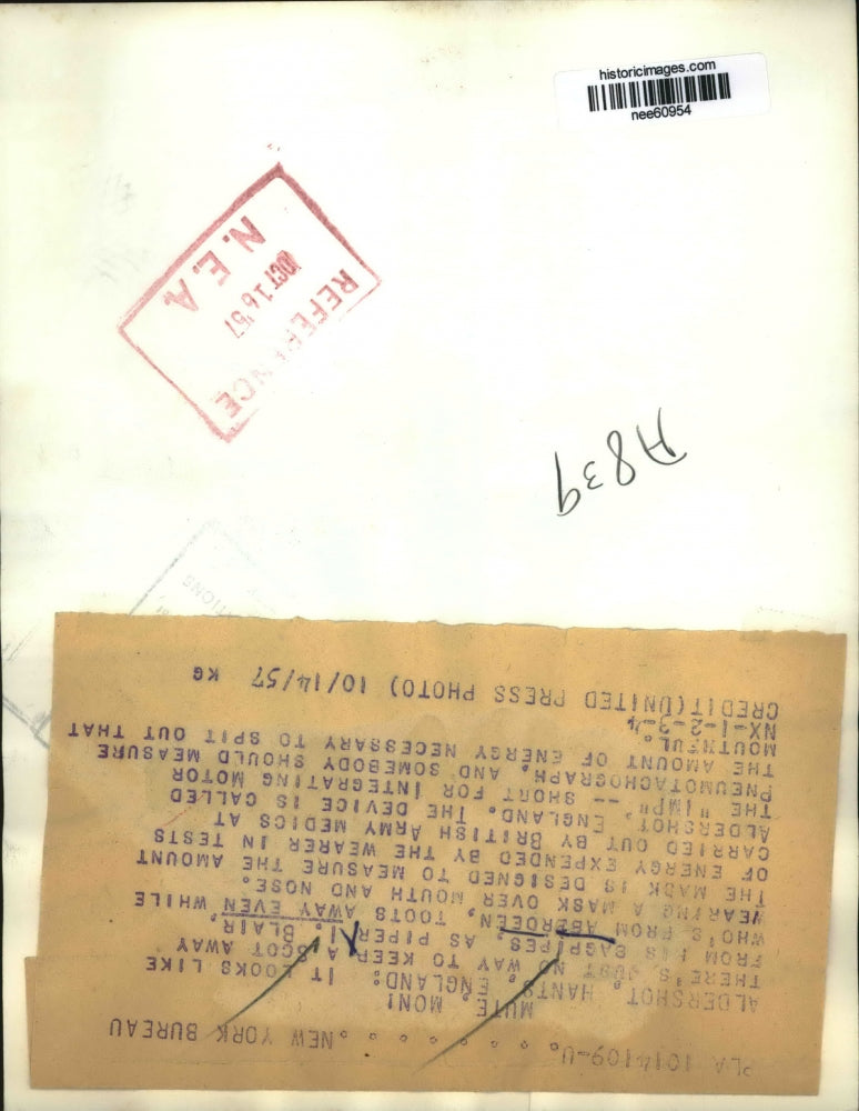 1957 Press Photo I Blair Bagpipe Player on Aldershot, Hants England - nee60954