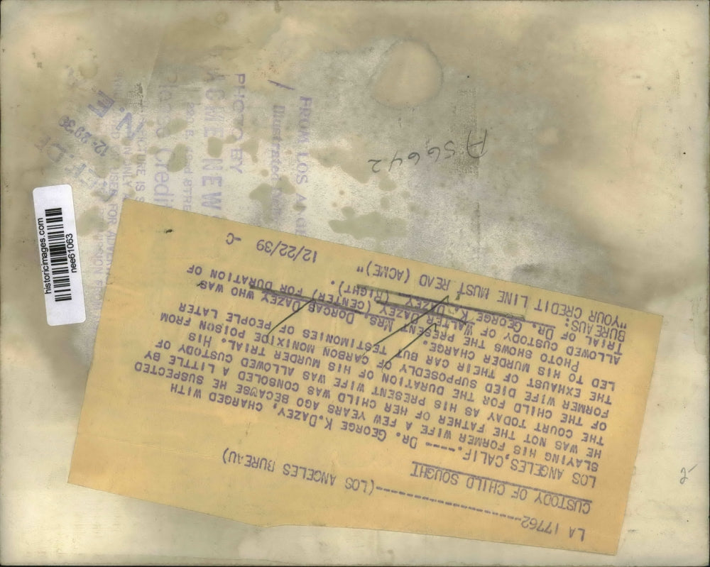 1939 Press Photo Mrs. Dorcas Dazey, Walter Dazley, Dr. George K. Dazey Murder