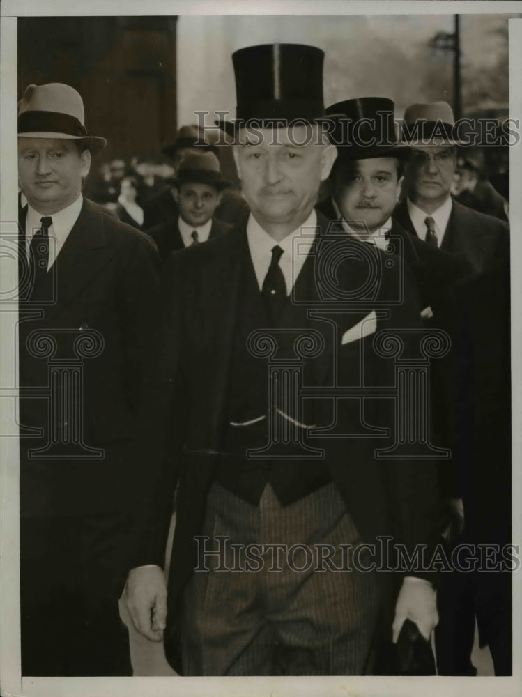 1936 Press Photo French Ambassador Andre De Laboulaye Funeral Services for Jessi