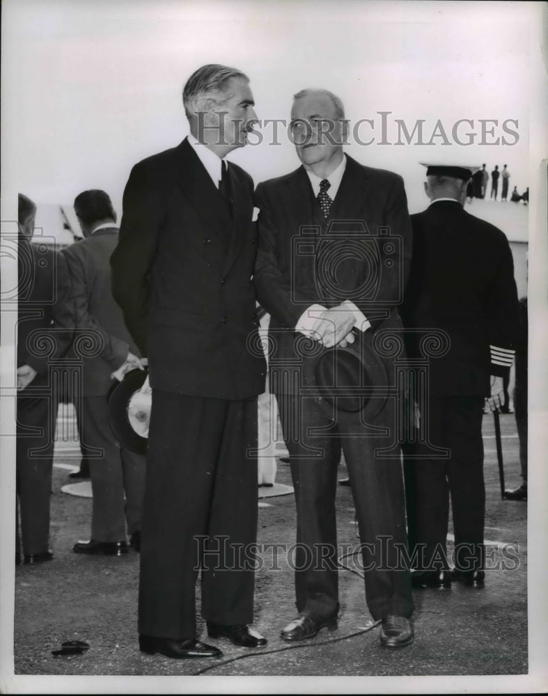 Load image into Gallery viewer, 1953 Press Photo British Foreign Secy Anthony Eden and John Foster Dulles
