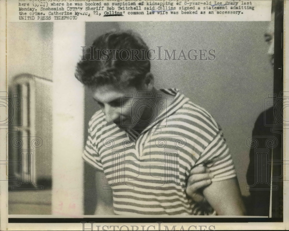 1957 Press Photo Collins Suspected of Kidnapping Lee Crary - nee61822