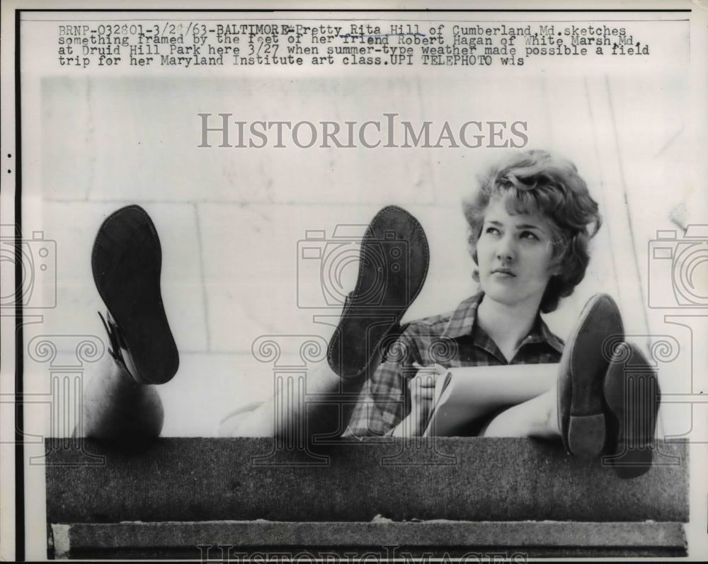 1963 Press Photo Rita Hill and Robert Hagan at Druid Hill Park - nee61885