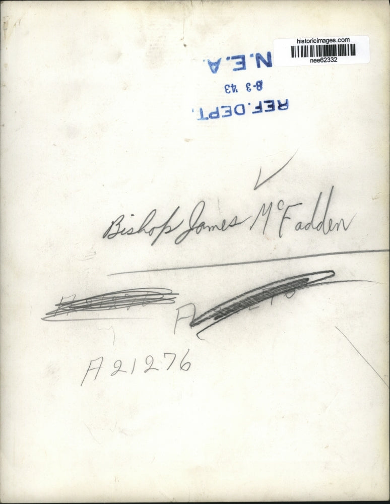 1943 Press Photo Ohio Bishop James McFadden - nee62332