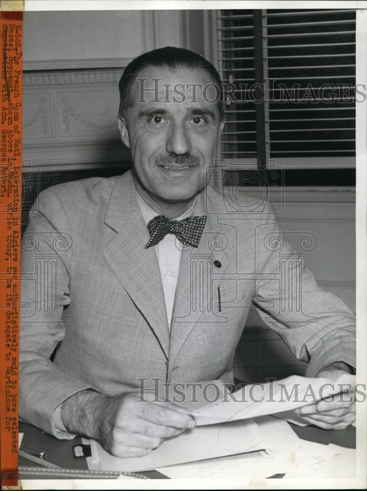 1943 Press Photo Marcel Hoppenot Liberation in Algiers , Amd. Georges Robert