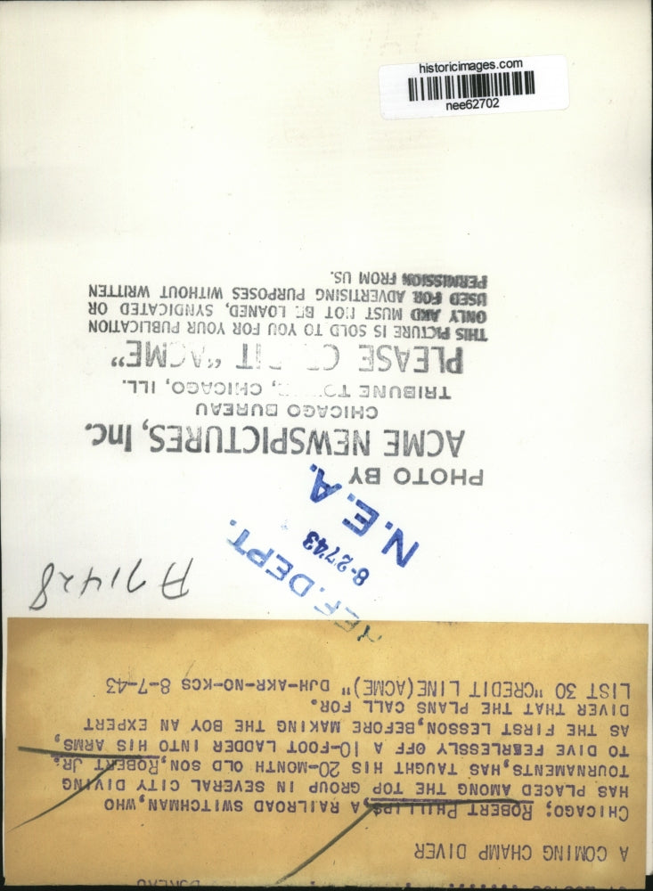 1943 Press Photo Robert Phillips Railroad Swithman, Robert Jr. - nee62702