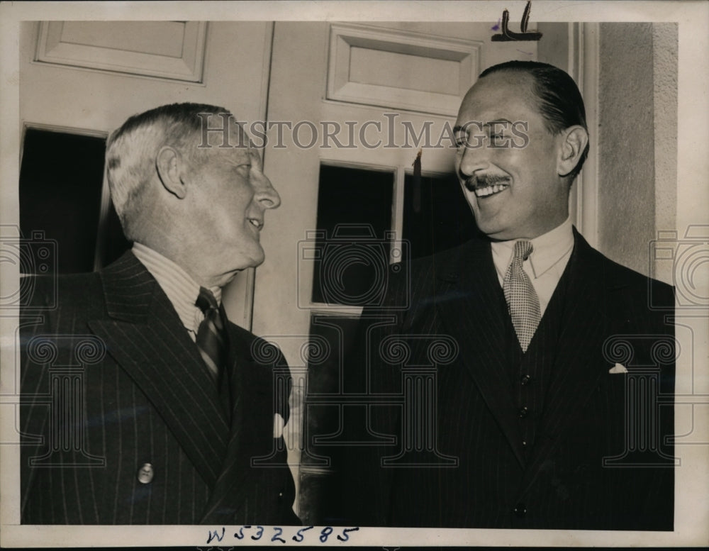1939 Press Photo Major Percy G. Black, Colonel E.R. Warner McCabe in Washington