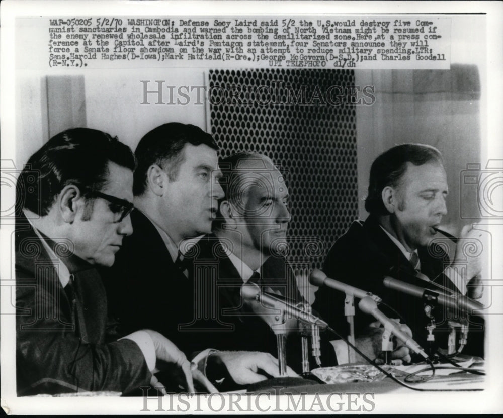 1970 Press Photo Defense Secretary Laird US to Destroy Communist Sanctuaries