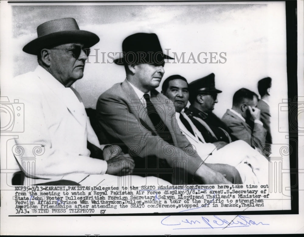 1956 Press Photo Secretary of State John Foster Dulles at SEATO Conference