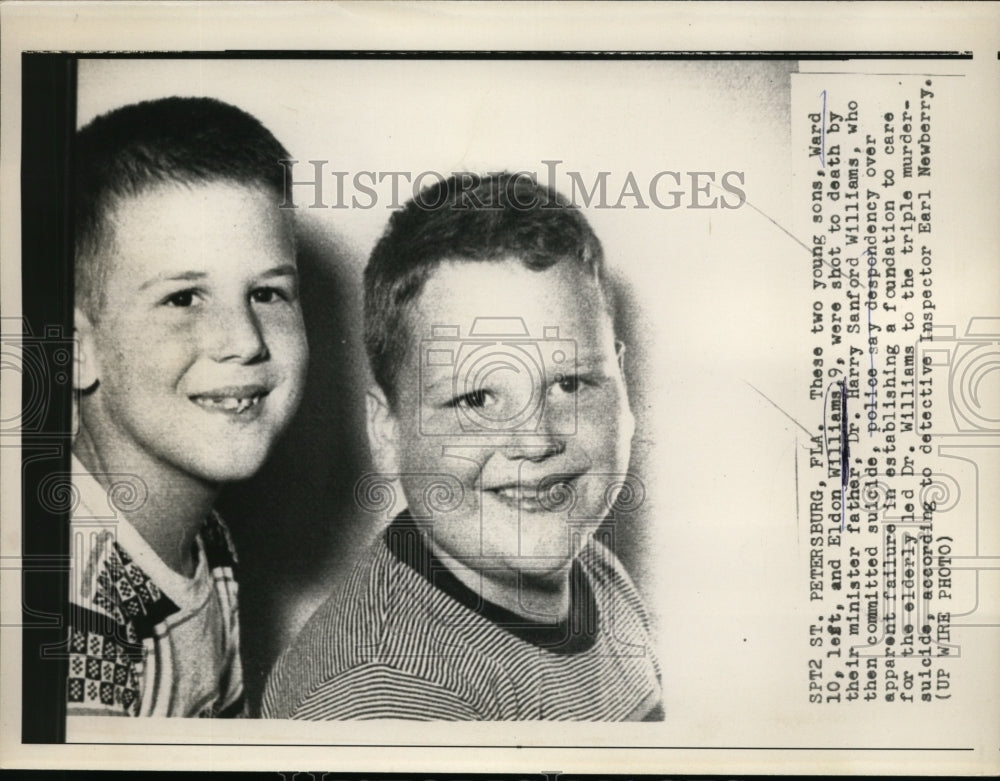 1958 Press Photo Ward and Eldon Williams were shot to death by their father