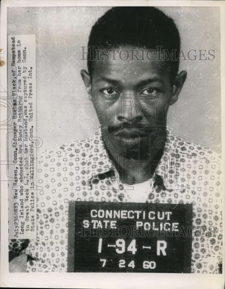 1960 Press Photo Kidnaper Rueben Black was captured by State Police in Conn.