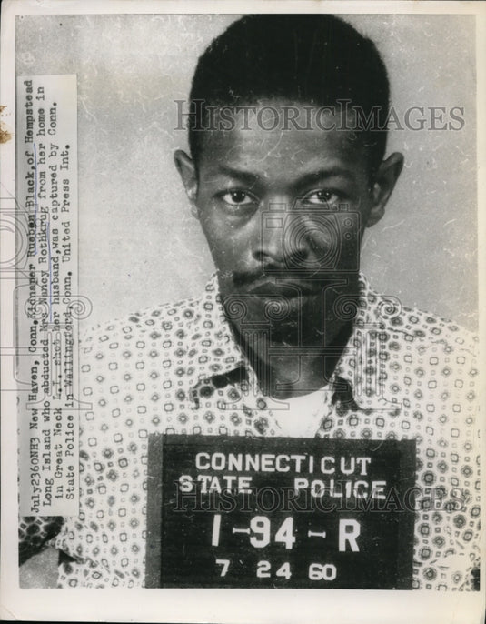 1960 Press Photo Kidnaper Rueben Black was captured by State Police in Conn.