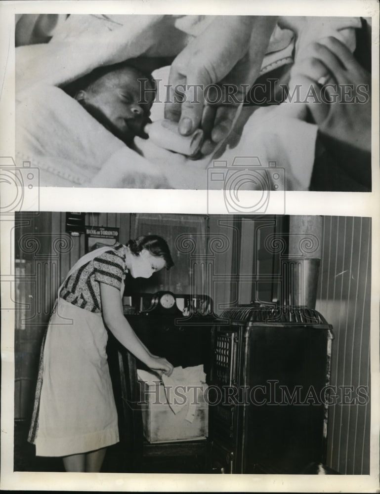 1940 Press Photo Sonia Rose Salo two pound preemie Sudbury, Ont. John Salo