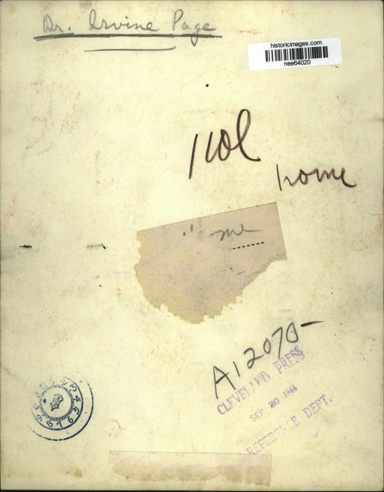 1944 Press Photo Dr. Irvine Page - nee64020