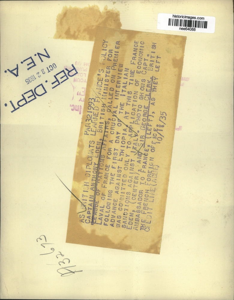 1935 Press Photo Captain Anthony Eden British Minister to league of Nations