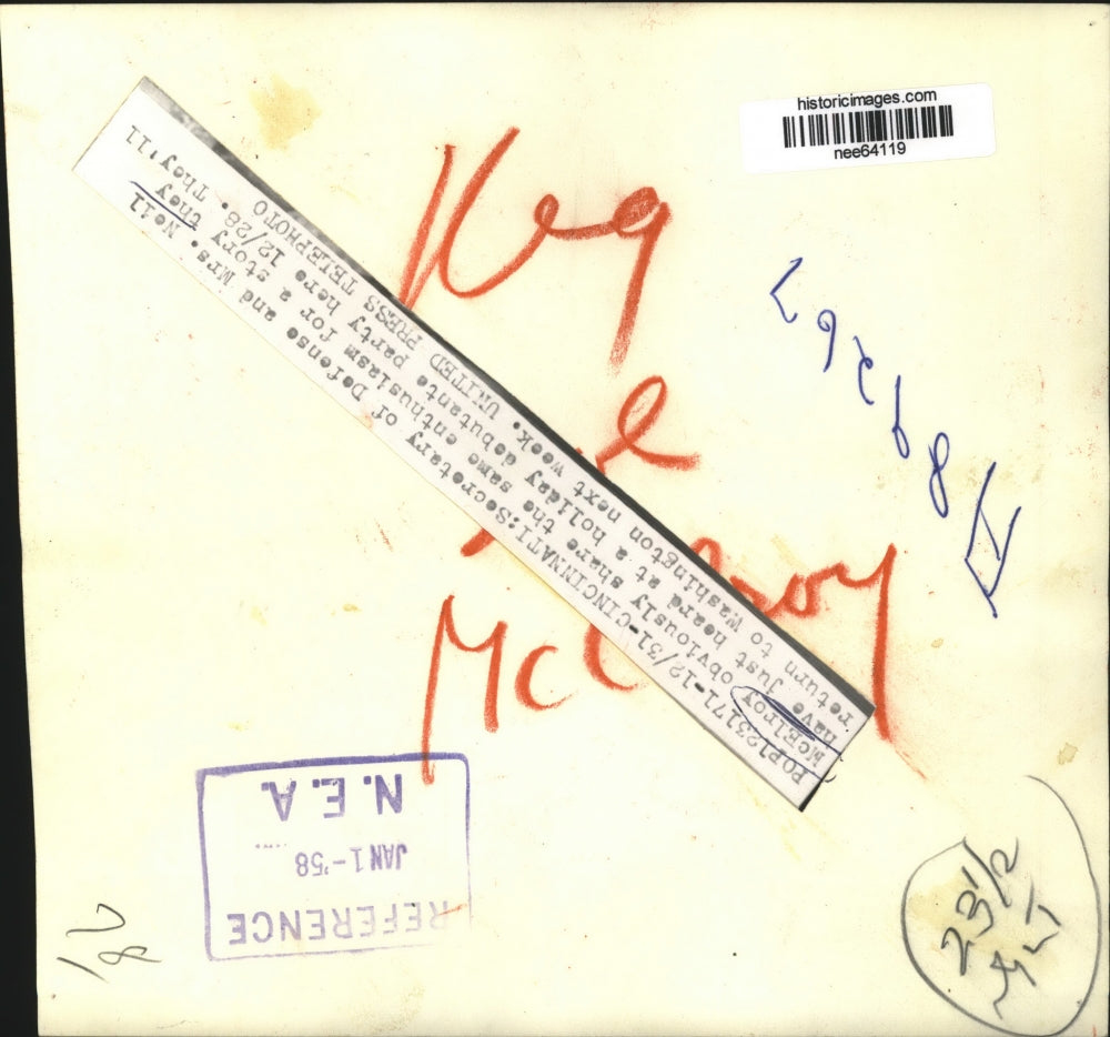 1957 Press Photo Secretary of Defense & Mrs Neil McElroy at Party in Cincinnati