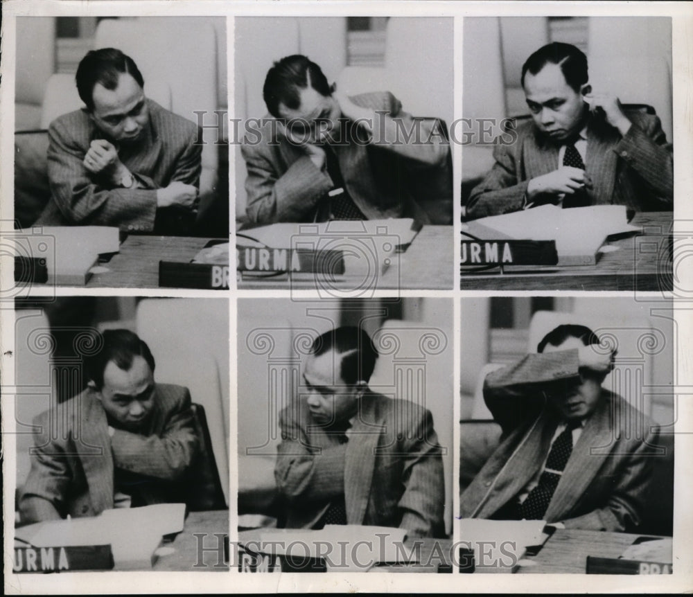 1952 Press Photo Sao Pyi a member of Burmese Parliament caught in candid poses