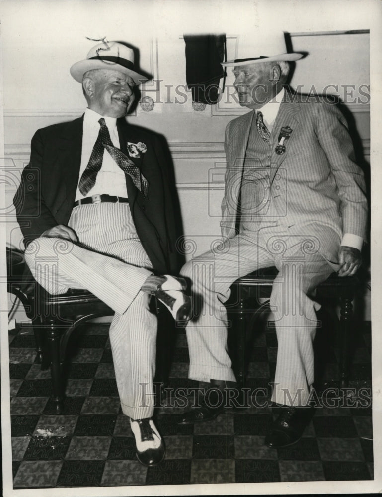 1932 Press Photo Winfield Huppuck Former Democratic State Chairman & Norton Mack