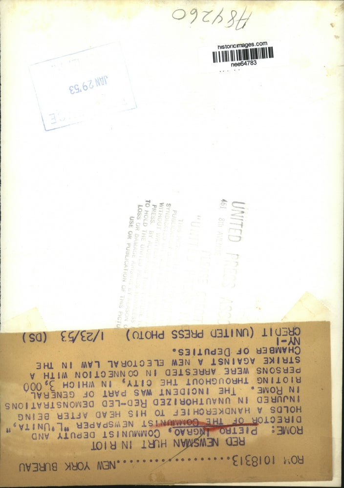 1953 Press Photo Pietro Ingrao Communist Deputy in Rome