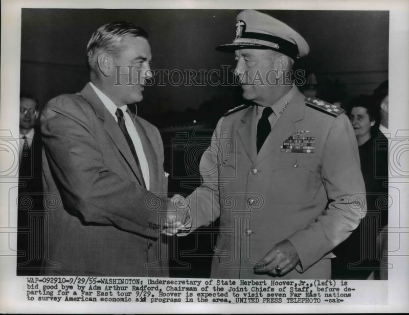 Load image into Gallery viewer, 1955 Press Photo Undersecretary of State Herbert Hoover Jr. - nee64864
