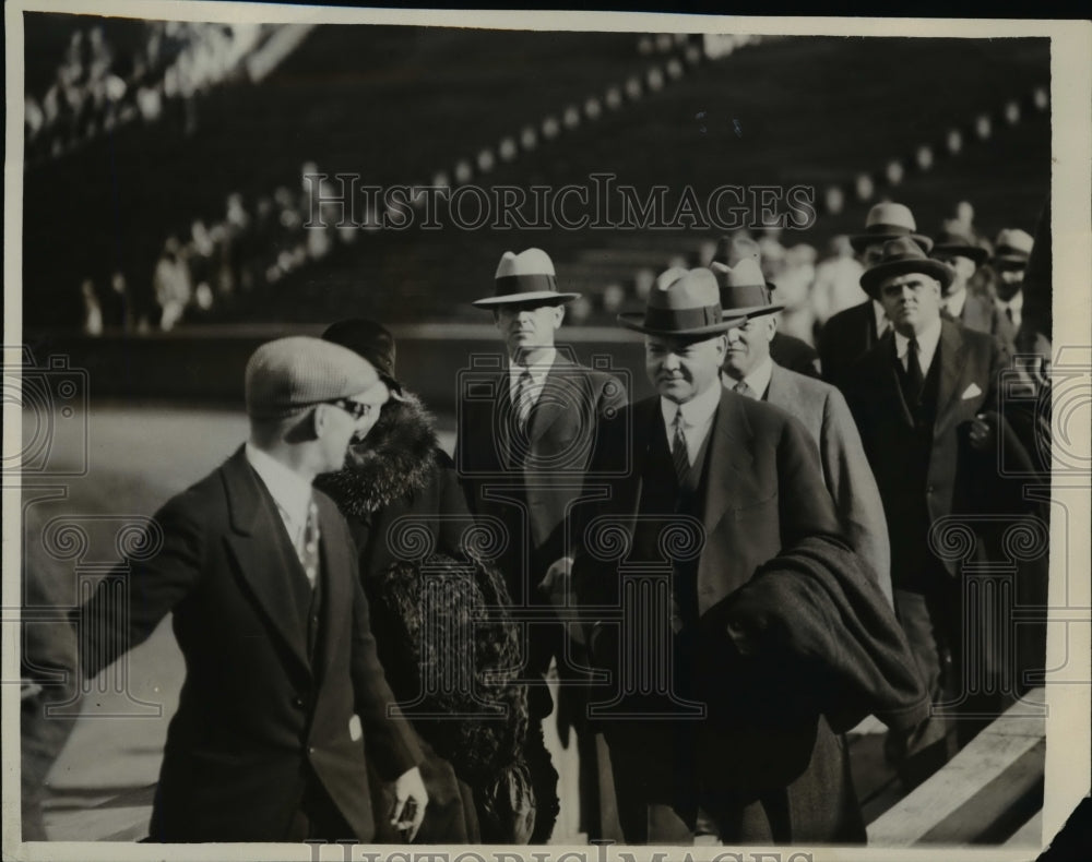 1928 Press Photo Herbert Hoover entering Stanford Stadium. - nee64886
