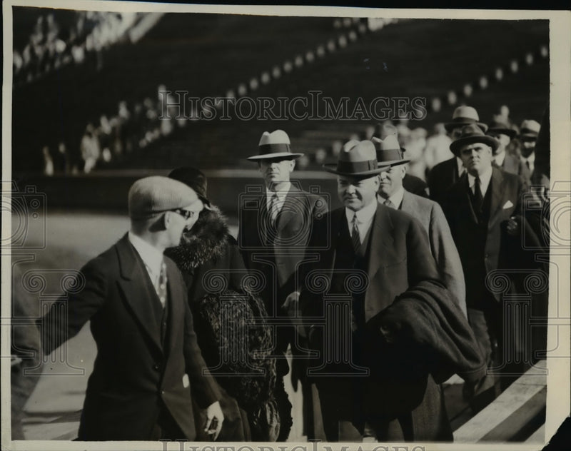Load image into Gallery viewer, 1928 Press Photo Herbert Hoover entering Stanford Stadium. - nee64886
