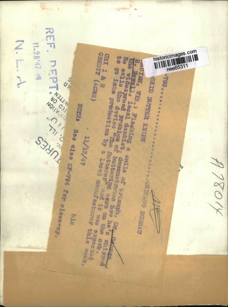 1947 Press Photo Dr. George H. Newell Dentist The Butterer knigr - nee65311