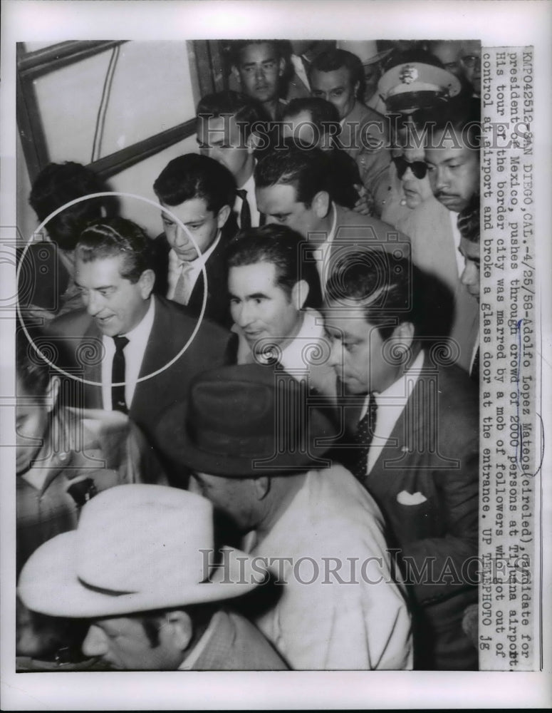 1958 Press Photo Adolfo Lopez Mateos Candidate President of Mexico - nee65347
