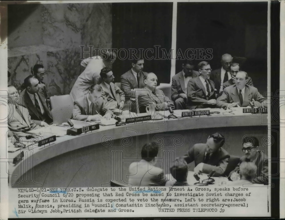 1952 Press Photo United Nations U.S. Delegate Ernest A. Gross Addresses Council