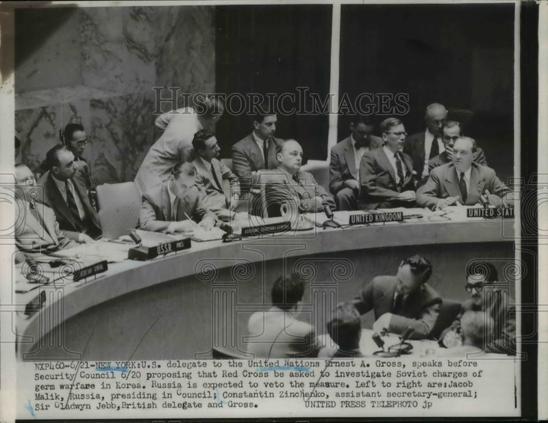 Load image into Gallery viewer, 1952 Press Photo United Nations U.S. Delegate Ernest A. Gross Addresses Council
