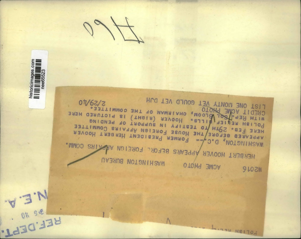 1940 Press Photo Washington DC Former President Hoover. - nee65523