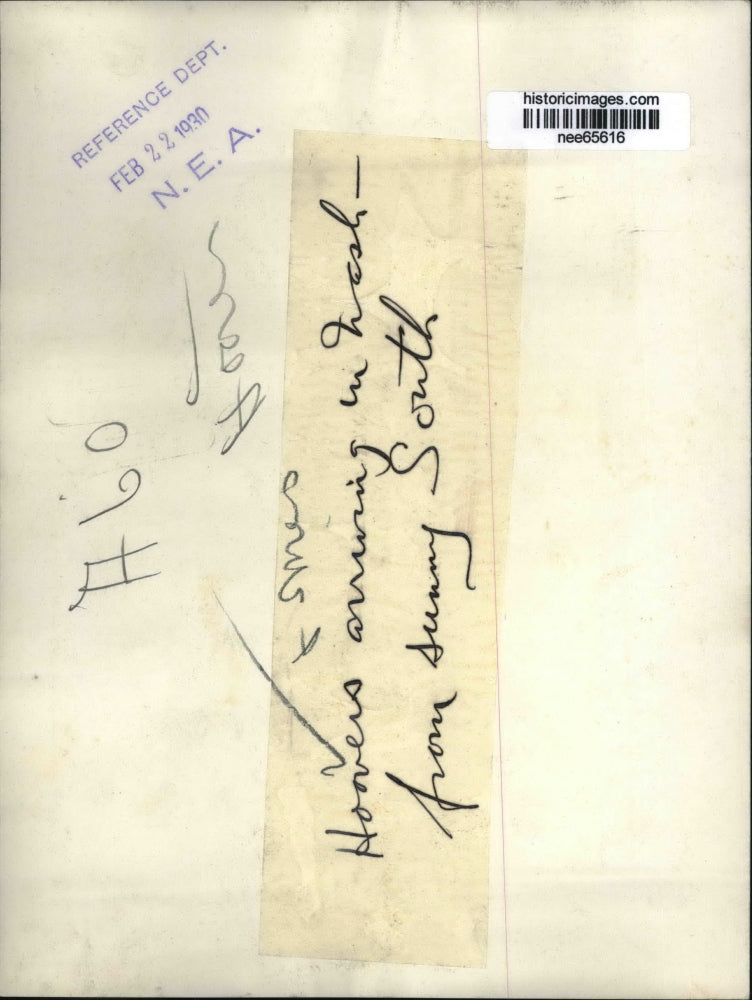 1930 Press Photo President Herbert Hoover & Wife Arriving in Washington